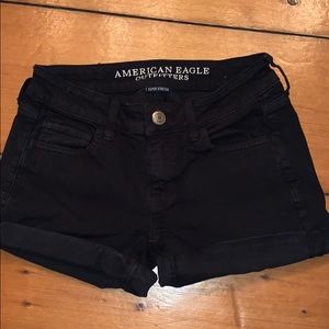aeo black jean shorts!!